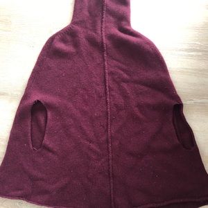 Burgundy poncho sweater